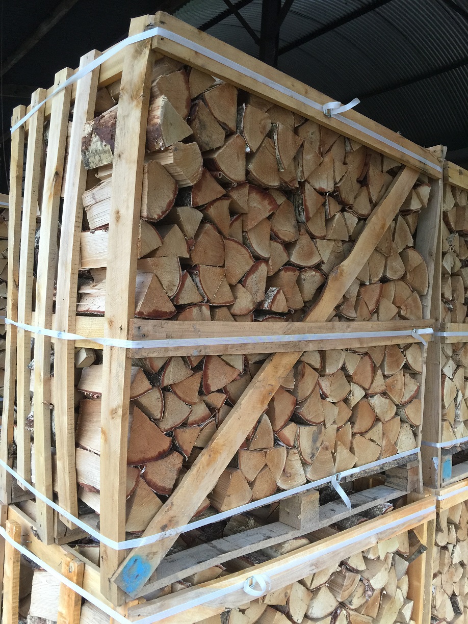 Kiln-Dried Birch Crate of Logs 1.1m3 -0